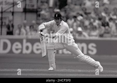 Chris Old batting pour l'Angleterre contre la Nouvelle-Zélande, (First E v NZ Test Match, 78) à l'Oval, Londres, Angleterre 28 juillet 1978 Banque D'Images