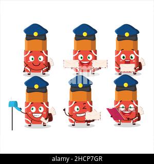 Une image de la gomme rouge gaie postman concept de dessin animé.Illustration vectorielle Illustration de Vecteur