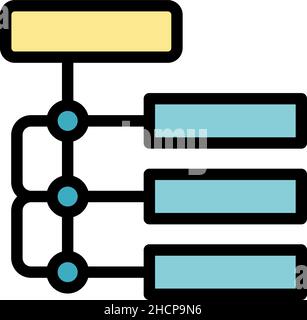 Icône hiérarchie.Icône de vecteur de hiérarchie de contour isolée à plat Illustration de Vecteur