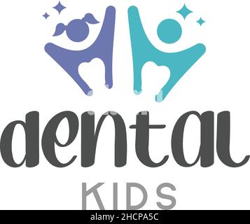 Design moderne et coloré POUR le logo des dents DES ENFANTS Illustration de Vecteur