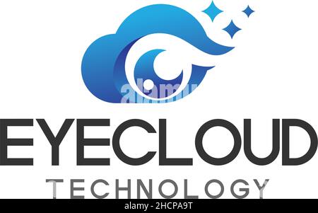 Design moderne et coloré du logo de la technologie EYECLOUD Illustration de Vecteur