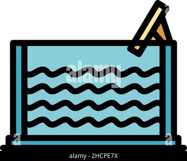 Icône de pool de physiothérapeutes.Contour physique thérapeute pool vecteur icône couleur plat isolé Illustration de Vecteur