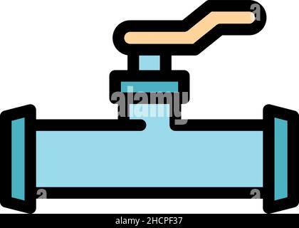 Icône Jet Pipe.Contour de l'icône de vecteur de jet couleur isolé à plat Illustration de Vecteur