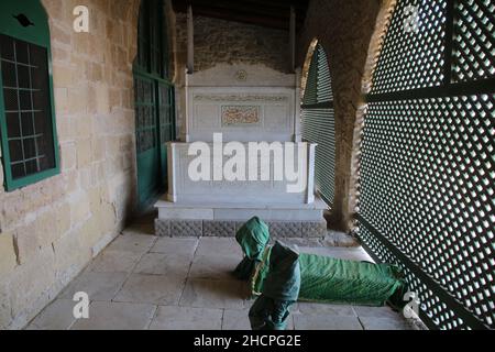 Lieu de sépulture du Sultan Hala dans le Sultan Hala Tekke à Larnaca, sur Chypre Banque D'Images