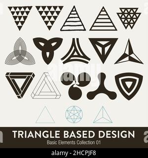 Collection d'éléments de base Vector : conception basée sur un triangle Illustration de Vecteur