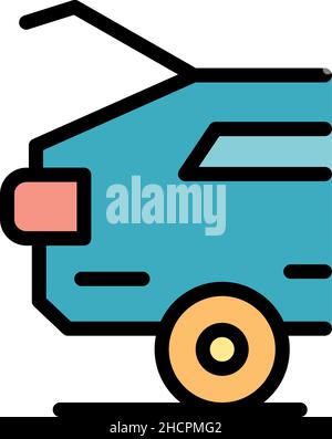 Ouvrir l'icône de voiture de démarrage.Outline open boot car vecteur icône couleur plat isolé Illustration de Vecteur