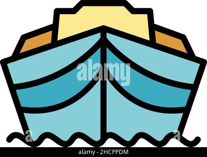 Icône bateau de sauvetage en mer.Contour mer sauvetage bateau vecteur icône couleur plat isolé Illustration de Vecteur