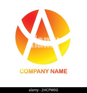 Lettre A logo.Symbole géométrique monochrome.Logotype de l'alphabet commercial.Illustration du vecteur monogramme en couleur dorée.Ligne créative pour l'entreprise Illustration de Vecteur