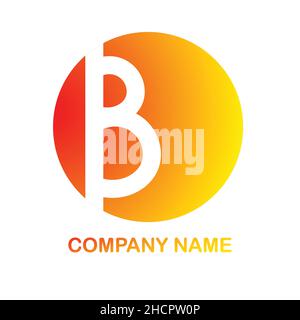 Logo lettre B.Symbole géométrique monochrome.Logotype de l'alphabet commercial.Illustration du vecteur monogramme en couleur dorée.Ligne créative pour l'entreprise Illustration de Vecteur