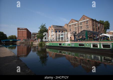 Vue sur le canal de Nottingham et de Beeston à Nottingham, au Royaume-Uni Banque D'Images