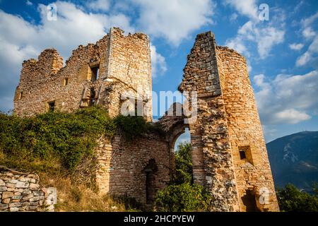 Ruines du château Pecorari à Piobbico (pu) Banque D'Images