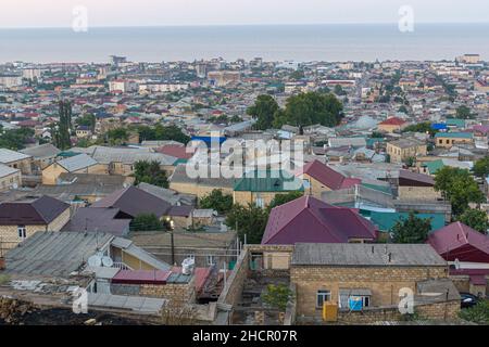 Vue aérienne de Derbent dans la République du Dagestan, Russie Banque D'Images