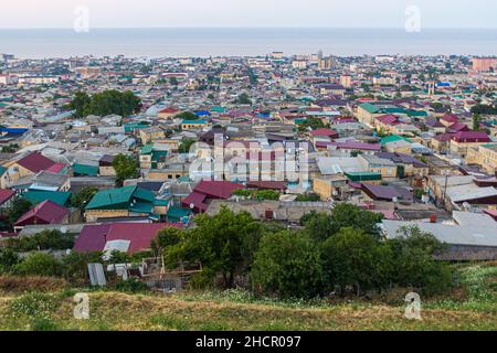 Vue aérienne de Derbent dans la République du Dagestan, Russie Banque D'Images