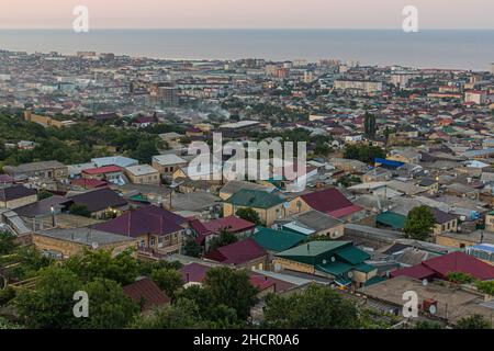 Vue aérienne de Derbent dans la République du Dagestan, Russie Banque D'Images