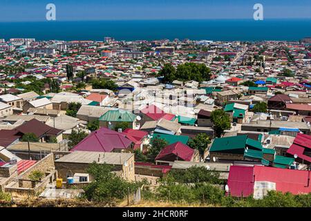 Vue aérienne de Derbent dans la République du Dagestan, Russie Banque D'Images