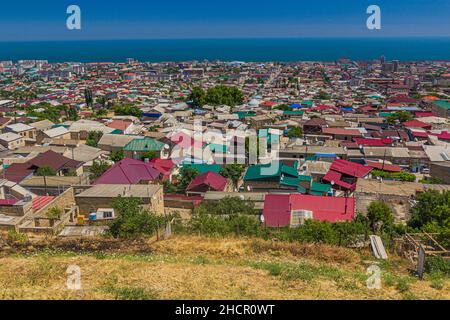 Vue aérienne de Derbent dans la République du Dagestan, Russie Banque D'Images