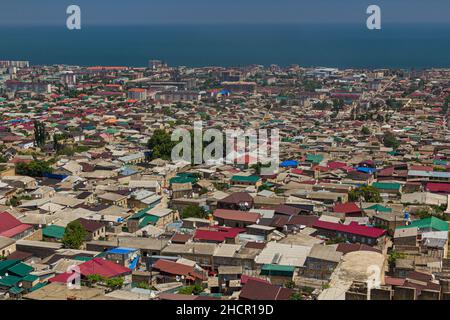 Vue aérienne de Derbent dans la République du Dagestan, Russie Banque D'Images