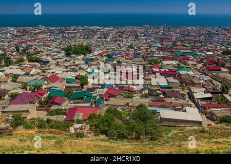 Vue aérienne de Derbent dans la République du Dagestan, Russie Banque D'Images