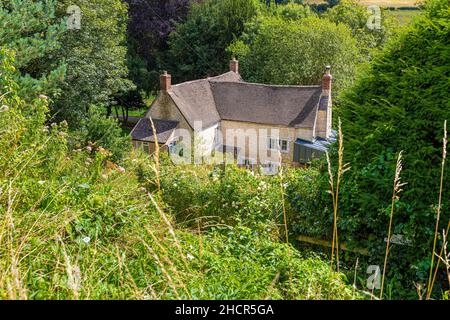 'Rosebank' dans le village de Cotswold Slad, Gloucestershire UK - La maison d'enfance de Laurie Lee, auteur de "Rosie avec cidre'. Banque D'Images