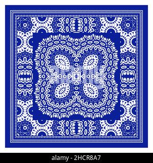 Châle à bandana, imprimé toile de tachegloth, foulard à col en soie, motif en forme de Kerchien, cachemire décoratif,Motif carré Banque D'Images