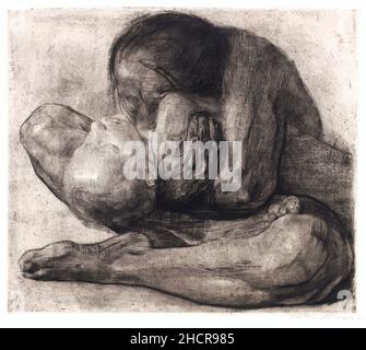 Mère avec un enfant mort par l'artiste allemand Käthe Kollwitz (1867-1945), gravure, 1903 Banque D'Images