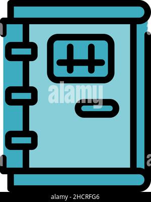 Icône de porte de prison.Contour de la porte de prison vecteur icône couleur isolé à plat Illustration de Vecteur