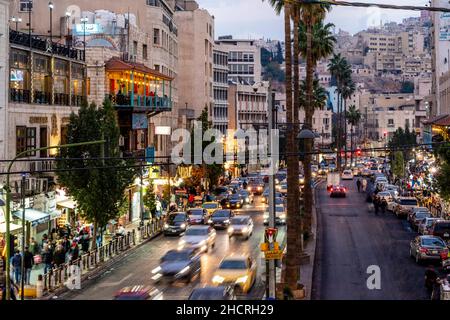 Vue en hauteur du centre-ville d'Amman, Amman, Jordanie. Banque D'Images
