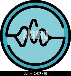 Icône de commande vocale.Contour de l'icône de vecteur de commande vocale couleur isolée à plat Illustration de Vecteur