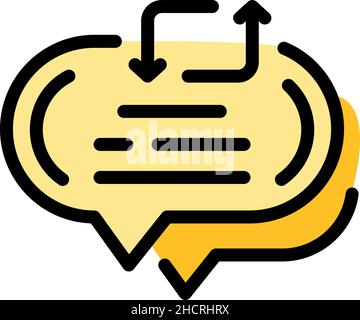 Republier l'icône de discussion.Contour repost chat vecteur icône couleur plat isolé Illustration de Vecteur