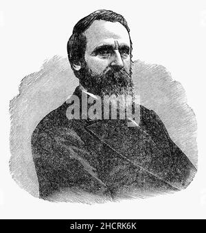 Un 19th portrait de Rutherford Birchard Hayes (1822-1893), un avocat et homme politique américain qui a été président des États-Unis en 19th de 1877 à 1881, après avoir été à la Chambre des représentants des États-Unis et gouverneur de l'Ohio.Avant la guerre de Sécession, Hayes était un avocat et un abolitionniste farouches qui défendait les esclaves réfugiés dans les procédures judiciaires.Il a servi dans l'armée de l'Union et dans la Chambre des représentants avant d'assumer la présidence.Sa présidence a représenté un tournant dans l'histoire des États-Unis, comme les historiens le considèrent comme la fin formelle de la reconstruction. Banque D'Images