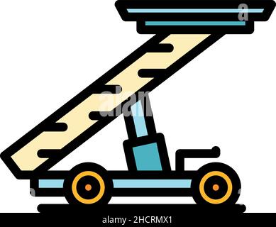 Icône d'échelle de passager.Contour de l'échelle de passager vecteur de l'icône de camion couleur isolée à plat Illustration de Vecteur