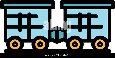 Icône de tramway d'aéroport.Outline Airport trolley Vector icône couleur plat isolé Illustration de Vecteur