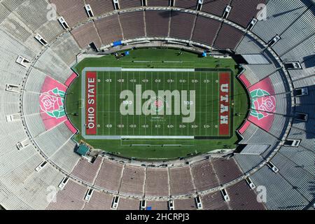 Une vue aérienne du terrain de football du Rose Bowl Stadium, Banque D'Images