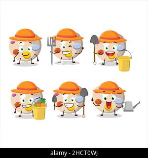 Paysan palette de peinture adorable personnage de mascotte avec fourchette.Illustration vectorielle Illustration de Vecteur