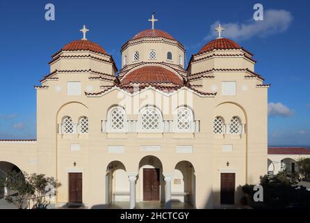 Église Saint-Charalambos, Exo Gonia, Santorin Banque D'Images