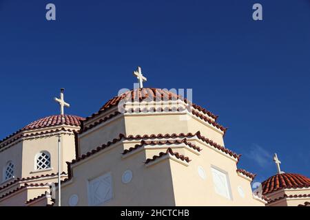 Église Saint-Charalambos, Exo Gonia, Santorin Banque D'Images