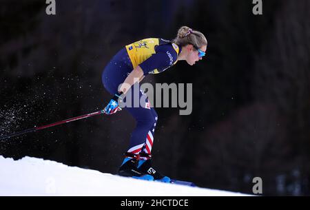 Oberstdorf, Allemagne.01st janvier 2022.Ski nordique/ski de fond: Coupe du monde, Tour de ski, qualification, sprint classique, femme.Jessie Diggins des États-Unis sur la bonne voie.Credit: Karl-Josef Hildenbrand/dpa/Alay Live News Banque D'Images