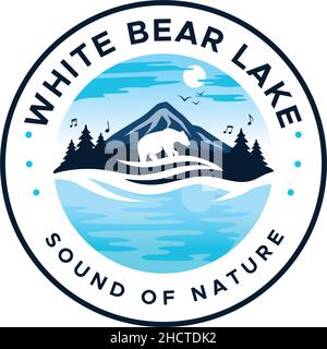 Design moderne et coloré avec logo BEAR LAKE Illustration de Vecteur