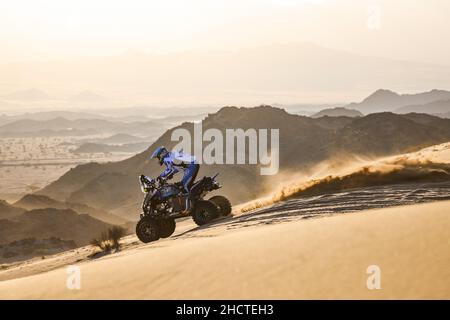 Hail, Arabie Saoudite.01st janvier 2022.Quad Motul action pendant la phase 1A du Dakar Rally 2022 entre Jeddah et Hail, le 1st 2022 janvier à Hail, Arabie Saoudite - photo Florent Gooden / DPPI crédit: DPPI Media/Alay Live News Banque D'Images