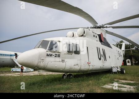 KIEV, UKRAINE - 01 AOÛT 2021 : Mil des Nations Unies mi-26 Halo exposé au Musée national de l'aviation d'Oleg Antonov Banque D'Images