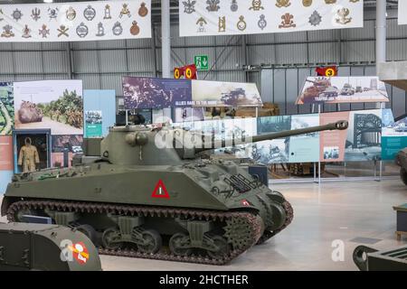 Angleterre, Dorset, Bovington Camp, vue intérieure du Tank Museum Banque D'Images