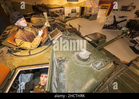 Angleterre, Dorset, Bovington Camp, vue intérieure du Tank Museum Banque D'Images