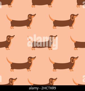 Motif sans coutures pour des promenades et des sourires heureux.Journée nationale des chiots.Animal charmant, meilleur ami des gens, animal préféré.Journée nationale des chiens.Ill coloré Illustration de Vecteur