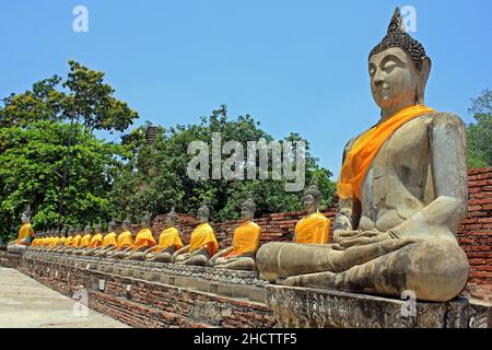 Wat Yai Chai Mongkhon, Temple Buddist, Ayutthaya, Thaïlande Banque D'Images