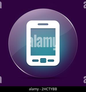 Mobile lune verre bouton rond résumé sur un fond violet foncé abstrait Banque D'Images