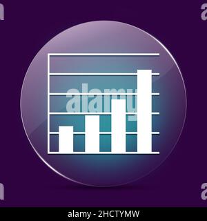 Analyse en verre clair de lune bouton rond résumé sur un arrière-plan violet foncé abstrait Banque D'Images