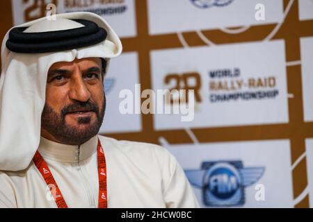 Hail, Arabie Saoudite.01st janvier 2022.Ben Sulaymen Mohammed (ARE), Président de la FIA, portrait au Podium début du Dakar 2022, le 1st 2022 janvier à Hail, Arabie Saoudite - photo Julien Delfosse / DPPI crédit: DPPI Media/Alay Live News Banque D'Images