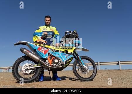 Milan Engel de l'équipe du MRG sur le shakedown avant de commencer le rallye Dakar, 28 décembre 2021.(CTK photo/Ondrej Zaroba) Banque D'Images