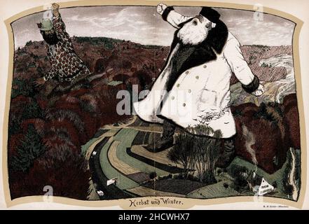 Gravure 'Fin D'été' Par Reinhold Max Eichler - Paysage Champêtre Avec Moisson - Art Allemand - 2204