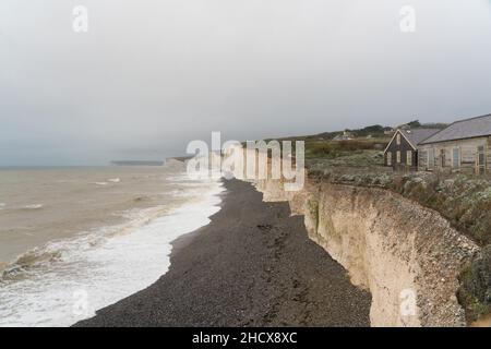 Birling Gap et The Seven Sisters, South Downs, East Sussex, Angleterre Banque D'Images